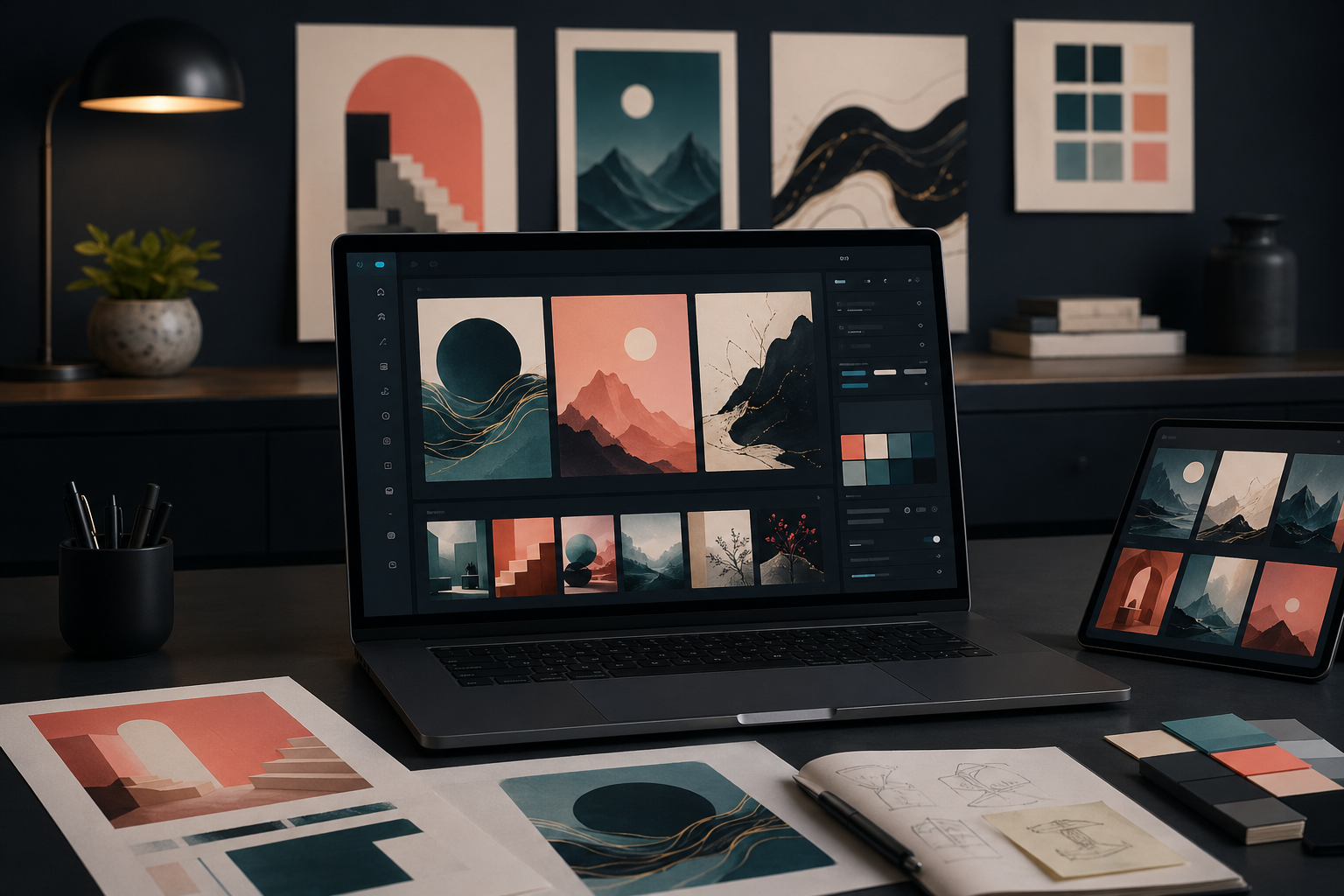 Generated visual of AI-assisted campaign and graphic design production